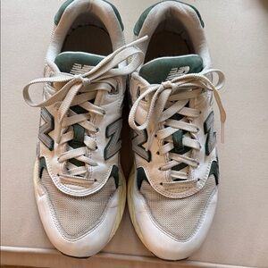 New Balance White and Green Athletic Shoes